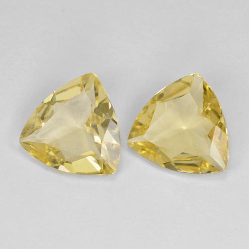 2.25 ctw Yellow Golden Beryl Stones, Natural Golden Beryl in Trillion Facet Shape for Sale
