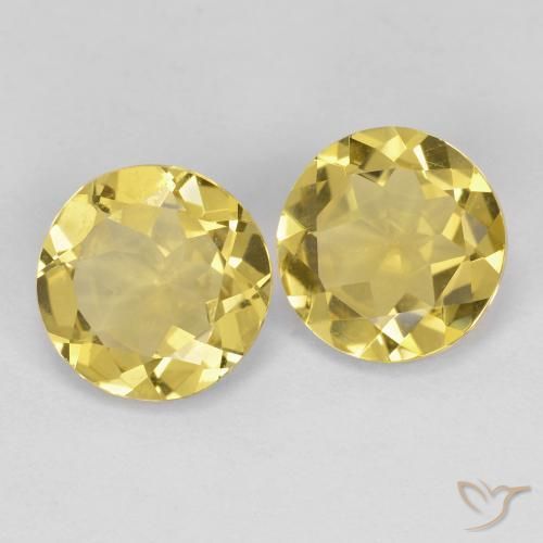 3.22 ctw Yellow Golden Beryl Stones, Natural Golden Beryl in Round Facet Shape for Sale