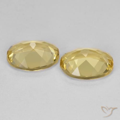Golden Beryl Gemstones in 9 x 7 mm (calibrated) Size for Sale, Golden Beryl Stones in Light Yellow Color