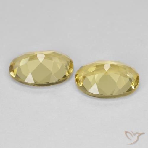 Golden Beryl Gemstones in 9 x 7 mm (calibrated) Size for Sale, Golden Beryl Stones in Mustard Yellow Color