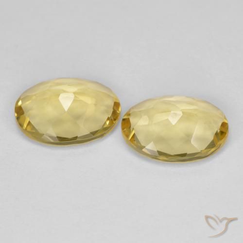 Golden Beryl Gemstones in 9 x 7 mm (calibrated) Size for Sale, Golden Beryl Stones in Light Gold Color