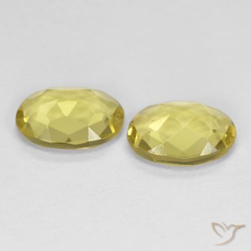 Golden Beryl Gemstones in 8 x 6 mm (calibrated) Size for Sale, Golden Beryl Stones in Medium Yellow Color