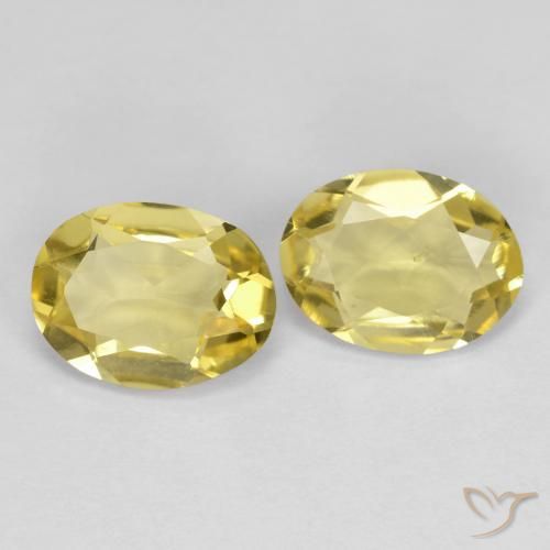 2.10 ctw Yellow Golden Beryl Stones, Natural Golden Beryl in Oval Facet Shape for Sale