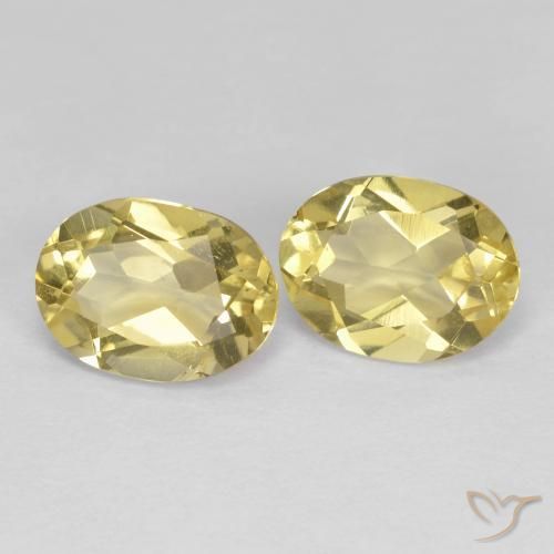 2.34 ctw Yellow Golden Beryl Stones, Natural Golden Beryl in Oval Facet Shape for Sale