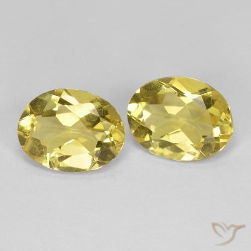 2.06 ctw Yellow Golden Beryl Stones, Natural Golden Beryl in Oval Facet Shape for Sale