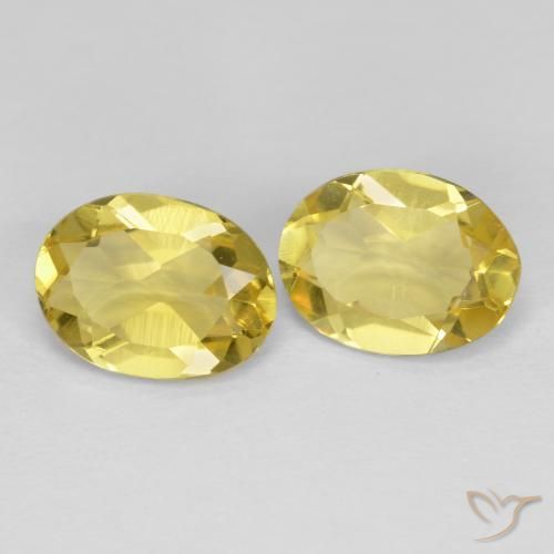 2.16 ctw Yellow Golden Beryl Stones, Natural Golden Beryl in Oval Facet Shape for Sale