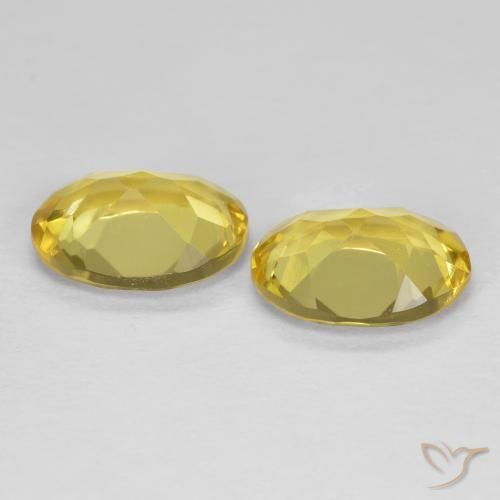 Golden Beryl Gemstones in 8 x 6 mm (calibrated) Size for Sale, Golden Beryl Stones in Tuscany Yellow Color