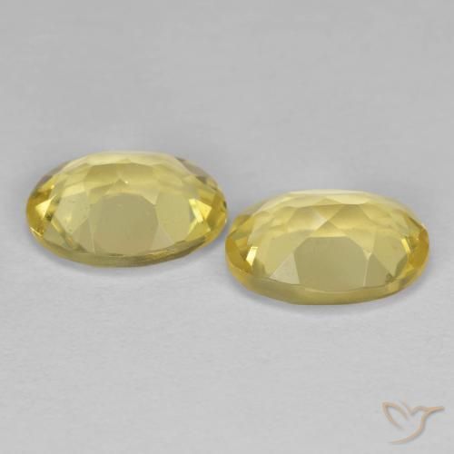 Golden Beryl Gemstones in 8 x 6 mm (calibrated) Size for Sale, Golden Beryl Stones in Dijon Yellow Color