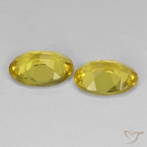 Golden Beryl Gemstones in 8 x 6 mm (calibrated) Size for Sale, Golden Beryl Stones in Medium Yellow Color