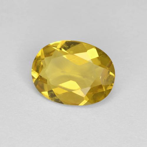 0.97 ct Yellow Golden Beryl Stone, Natural Golden Beryl in Oval Facet Shape for Sale