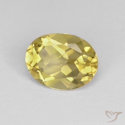 1.25 ct Yellow Golden Beryl Stone, Natural Golden Beryl in Oval Facet Shape for Sale