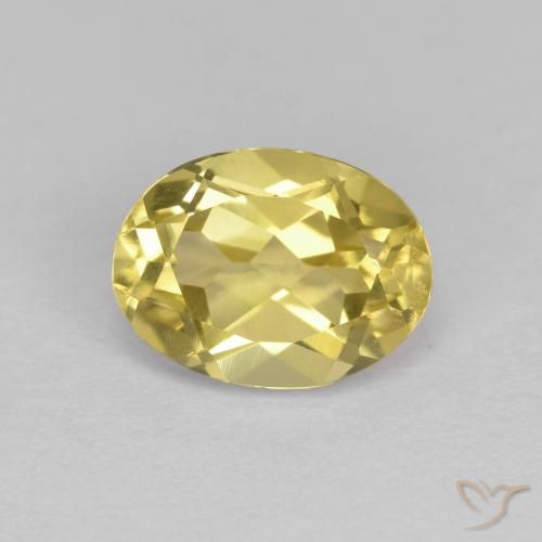 Berilo Dorado Amarillo Ovalada de 8,2 x 6,1mm de Madagascar, peso de 1.37 ct, piedra preciosa natural No tratado en vvs-vs Clarity, Berilo Dorado Forma ovalada de 1 pieza - Color: Amarillo mostaza, dureza Mohs de 7.5 - 8 Adecuado para joyas de uso diario, Photo A