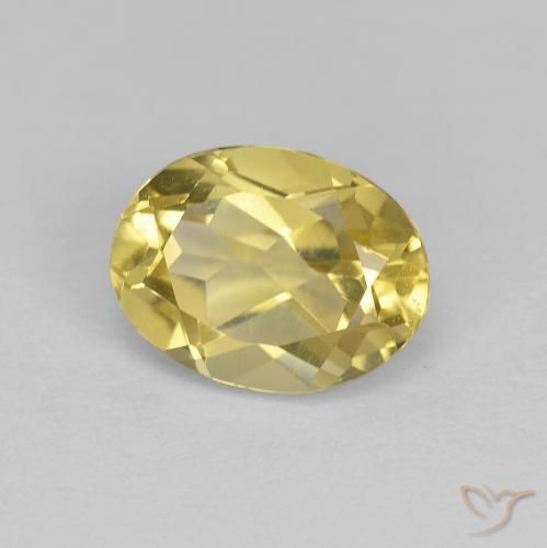 1.37 ct Yellow Golden Beryl Stone, Natural Golden Beryl in Oval Facet Shape for Sale