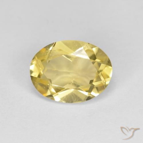 1.23ct Natural Light Gold Golden Beryl, Oval, VS