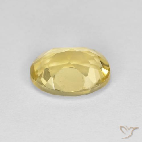 Golden Beryl Gemstone in 8 x 6 mm (calibrated) Size for Sale, Golden Beryl Stone in Light Gold Color