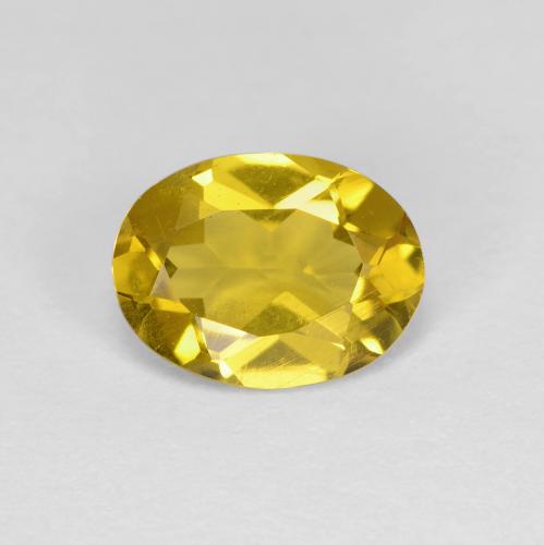 1.06 ct Yellow Golden Beryl Gemstone, Golden Beryl Gem in Oval Facet Shape for Sale.