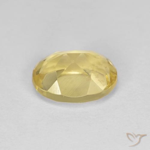 Golden Beryl Gemstone in 8.2 x 6.3 mm Size for Sale, Golden Beryl Stone in Light Earthy Yellow Color