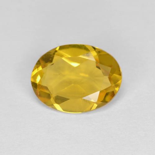 Deep Yellow Golden Beryl Gem - 1ct Oval Facet (ID: 608470)