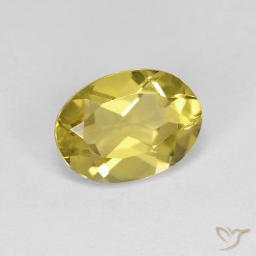 1.33 ct Yellow Golden Beryl Stone, Natural Golden Beryl in Oval Facet Shape for Sale
