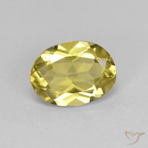 1.24 ct Yellow Golden Beryl Stone, Natural Golden Beryl in Oval Facet Shape for Sale