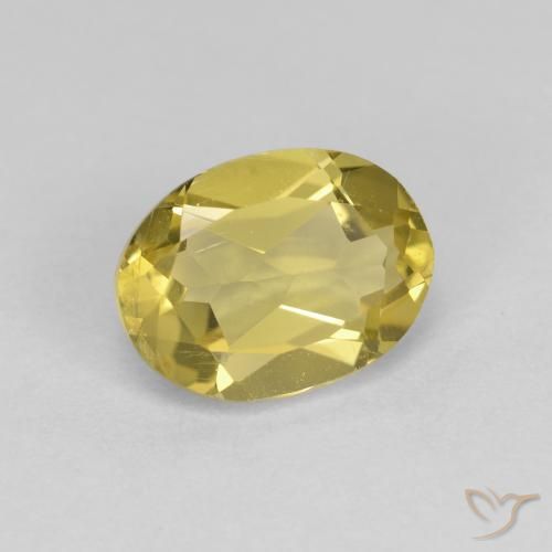 1.25 ct Yellow Golden Beryl Stone, Natural Golden Beryl in Oval Facet Shape for Sale