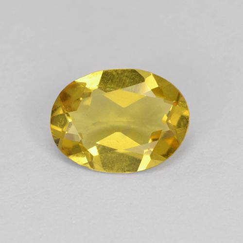 Medium Yellow Золотой Берилл Камень - 0.9ct Фасетный Овал (ID: 608961)