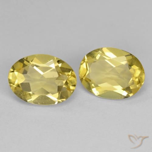 2.34 ctw Yellow Golden Beryl Stones, Natural Golden Beryl in Oval Facet Shape for Sale