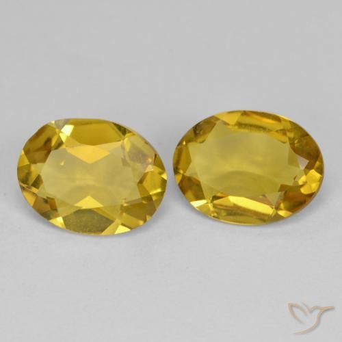 1.96 ctw Yellow Golden Beryl Stones, Natural Golden Beryl in Oval Facet Shape for Sale