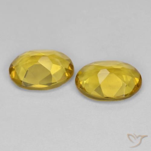 Golden Beryl Gemstones in 8 x 6 mm (calibrated) Size for Sale, Golden Beryl Stones in Deep Yellow Color