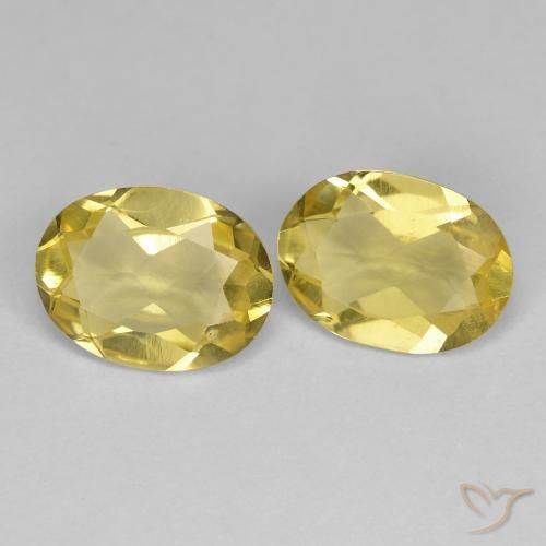 1.97 ctw Yellow Golden Beryl Stones, Natural Golden Beryl in Oval Facet Shape for Sale