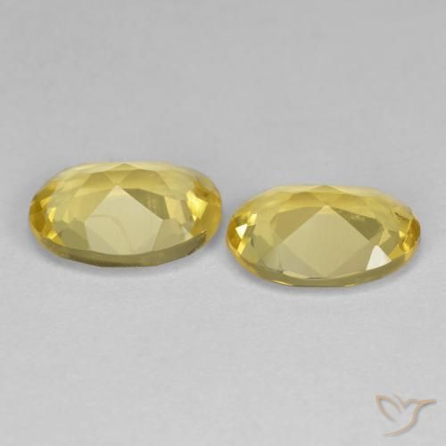 Golden Beryl Gemstones in 8 x 6 mm (calibrated) Size for Sale, Golden Beryl Stones in Light Yellow Color