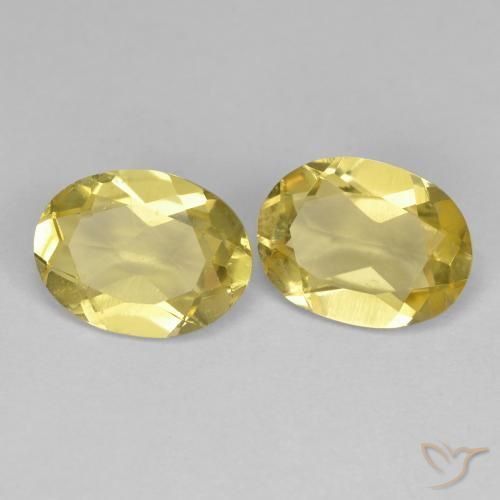 2.04 ctw Yellow Golden Beryl Stones, Natural Golden Beryl in Oval Facet Shape for Sale