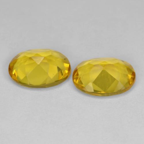 Golden Beryl Gemstones in 8 x 6 mm (calibrated) Size for Sale, Golden Beryl Stones in Medium Yellow Color