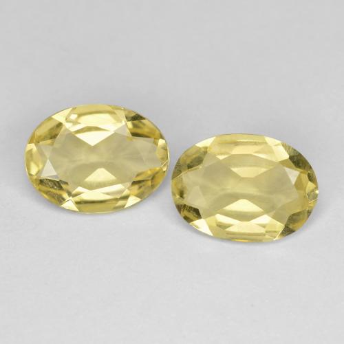 Medium-Light Yellow Золотой Берилл Камень - 0.8ct Фасетный Овал (ID: 609121)