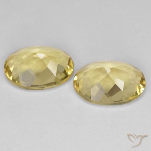 Golden Beryl Gemstones in 10 x 8 mm (calibrated) Size for Sale, Golden Beryl Stones in Medium-Light Yellow Color