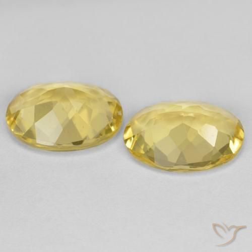 Golden Beryl Gemstones in 10 x 8 mm (calibrated) Size for Sale, Golden Beryl Stones in Medium-Light Yellow Color