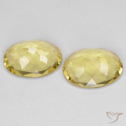 Golden Beryl Gemstones in 10 x 8 mm (calibrated) Size for Sale, Golden Beryl Stones in Tuscany Yellow Color