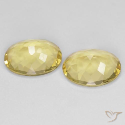 Golden Beryl Gemstones in 10 x 8 mm (calibrated) Size for Sale, Golden Beryl Stones in Medium-Light Yellow Color