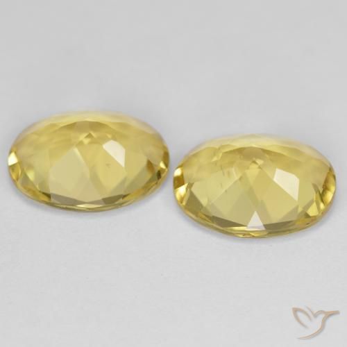 Golden Beryl Gemstones in 10 x 8 mm (calibrated) Size for Sale, Golden Beryl Stones in Medium-Light Yellow Color