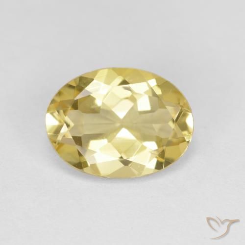 10 x 7,4mm ovaler gelber Goldener Beryll aus Madagaskar, Gewicht von 2,02 ct, natürlicher Edelstein in VVS Reinheit, 1 Stück ovaler Goldener Beryll - Farbe: Toskana Gelb, Mohs-Härte von 7,5 - 8 Geeignet für den täglichen Gebrauch im Schmuck, Photo A