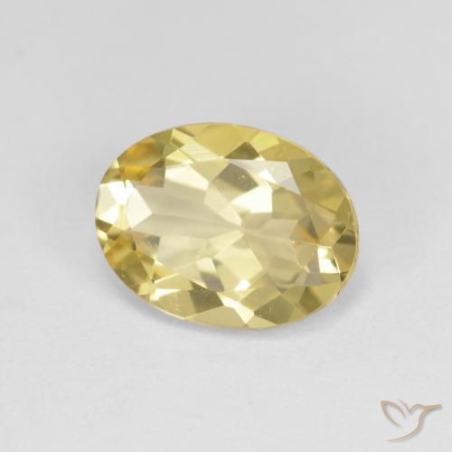 2.02 ct Yellow Golden Beryl Stone, Natural Golden Beryl in Oval Facet Shape for Sale