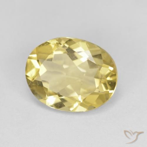 2.46 ct Yellow Golden Beryl Stone, Natural Golden Beryl in Oval Facet Shape for Sale