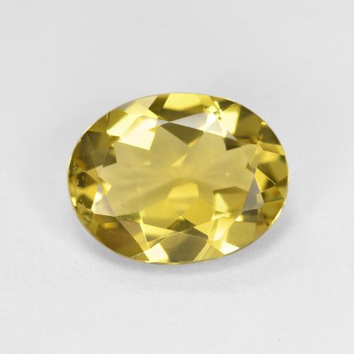 10.1 x 7.9mm Oval Yellow Golden Beryl from Madagascar, Weight of 1.93ct, Natural untreated Gemstone in VVS Clarity, 1pc Oval Facet Golden Beryl - Color: Medium-light Yellow, Mohs Hardness of 7.5 - 8 suitable for daily wear jewelry, Photo A