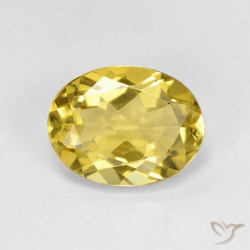 2.19 ct Oval Cut Golden Beryl, 10.1 x 7.8 mm From Madagascar, Photo A