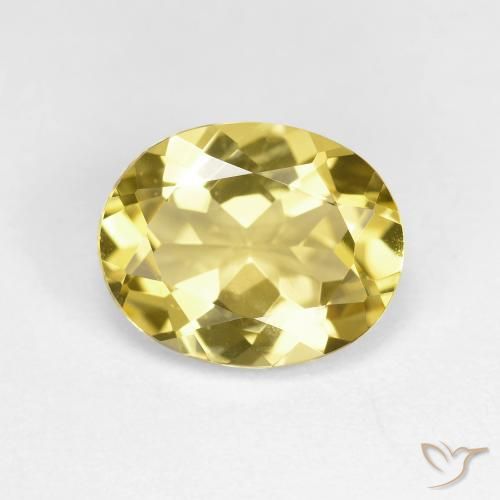 2.19 ct Yellow Golden Beryl Gemstone, Golden Beryl Gem in Oval Facet Shape for Sale.