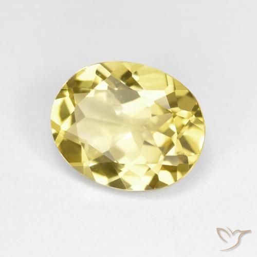 2.19 ct Yellow Golden Beryl Stone, Natural Golden Beryl in Oval Facet Shape for Sale