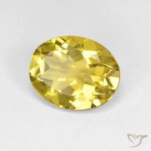 2.09 ct Yellow Golden Beryl Stone, Natural Golden Beryl in Oval Facet Shape for Sale