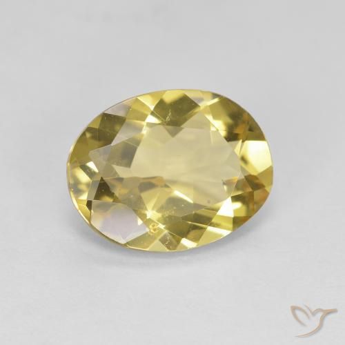 2.18 ct Yellow Golden Beryl Stone, Natural Golden Beryl in Oval Facet Shape for Sale
