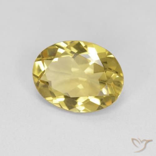 2.08 ct Yellow Golden Beryl Stone, Natural Golden Beryl in Oval Facet Shape for Sale