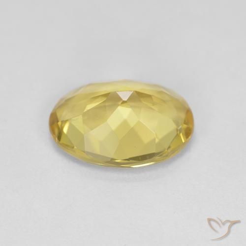 Golden Beryl Gemstone in 10 x 8 mm (calibrated) Size for Sale, Golden Beryl Stone in Medium Yellow Color
